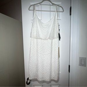 NWT Adrianna Papell Blouson Bead Mini Tank Dress